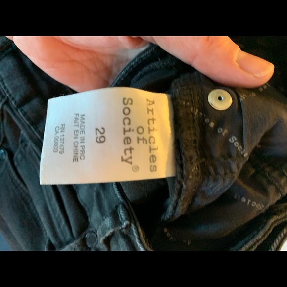 Articles of Society black skinny rough hem jeans. - Picture 4 of 5